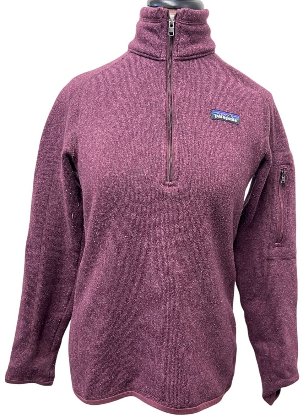 💜 Patagonia M Quarter Zip Fleece Pullover – Plum Purple Outdoor Sweatshirt